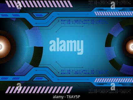 Blue color abstract background technology concept, vector illustration Stock Vector