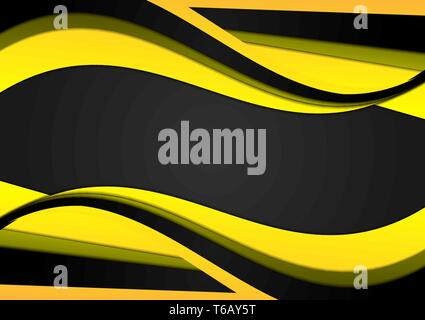 Abstract yellow and black geometric background  with copy space, Vector illustration Stock Vector