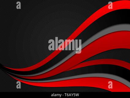 Abstract red and black geometric background  with copy space, Vector illustration Stock Vector
