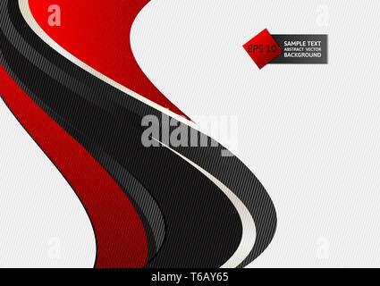 Red and black color wave abstract background Vector illustration Stock Vector