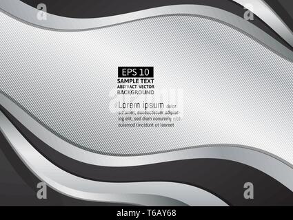 Black and silver wave abstract background vector illustration Stock Vector