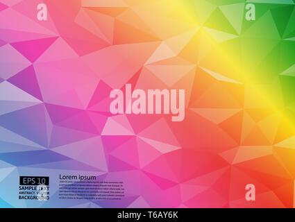 Rainbow color geometric triangular gradient illustration graphic vector background. Vector polygonal design for your business background. Stock Vector