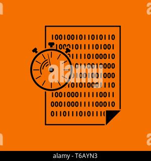 Fast Development Icon. Black on Orange background. Vector illustration. Stock Vector