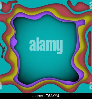 Multi colored abstract background with paper cut shapes Stock Vector