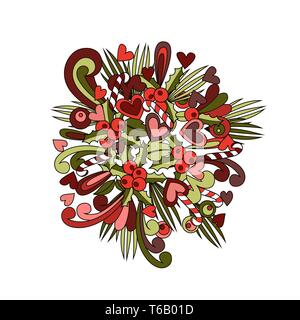 Christmas doodle. New year cartoon design. Vector illustration Stock Vector