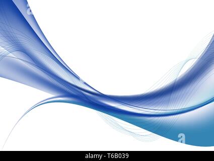 Blue color waves on white background vector illustration Stock Vector