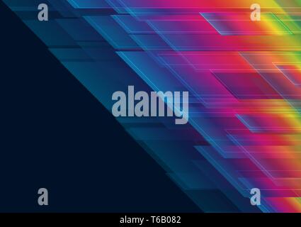Rainbow and black color geometric abstract background vector illustration EPS10 Stock Vector