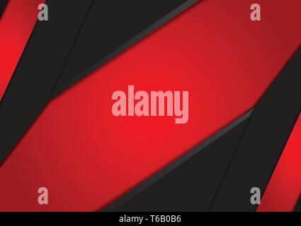 Black and red geometric abstract vector background Stock Vector