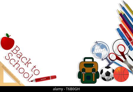 Back To School Banner Background vector illustration Stock Vector