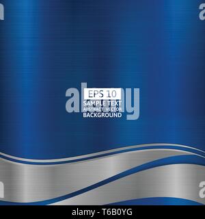 Metallic silver and blue geometric abstract background modern design, Vector illustration Stock Vector