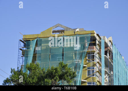 Safety net in the newly built high-rise building Stock Photo