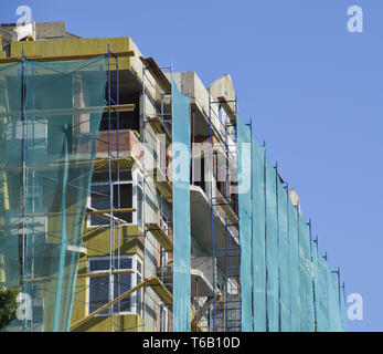 Safety net in the newly built high-rise building Stock Photo