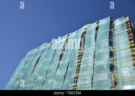 Safety net in the newly built high-rise building Stock Photo