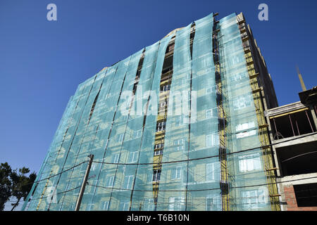 Safety net in the newly built high-rise building Stock Photo