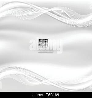 Vector gray and white color wave abstract background Stock Vector