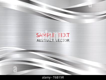 Metallic silver color geometric abstract vector background with copy space, Graphic design Stock Vector