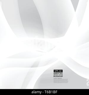 Vector gray and white color wave abstract background Stock Vector