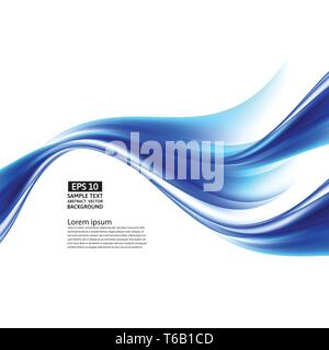 Abstract blue background with geometric pattern of lines. Wave and distortion of forms. Stock Vector
