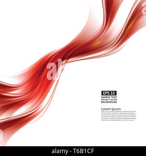 Abstract red background with geometric pattern of lines. Wave and distortion of forms. Stock Vector