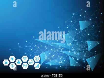 Technology Network Background for Business and Online Marketing. Vector Illustration Stock Vector