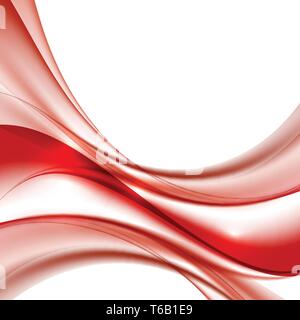 Red color waves on white background vector illustration Stock Vector