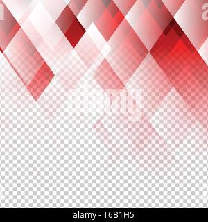 Geometric elements red color abstract vector with transparent background Stock Vector