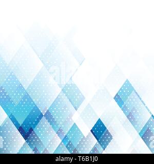 Geometric elements blue color with dots abstract vector background Stock Vector