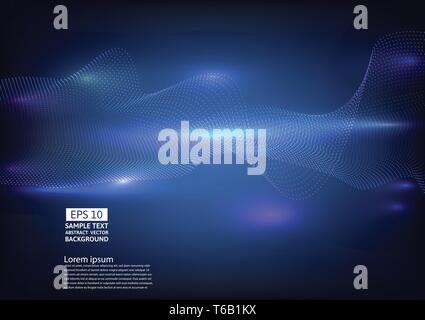 Particle wave abstract background design. vector illustration Stock Vector