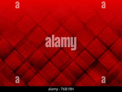 Geometric elements red color with dots abstract vector background Stock Vector