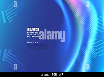 Blue color waves and geometric abstract background design. vector illustration Stock Vector