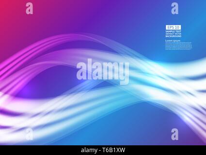 Colorful waves geometric abstract background design. Fluid gradient shapes composition futuristic design. vector illustration Stock Vector