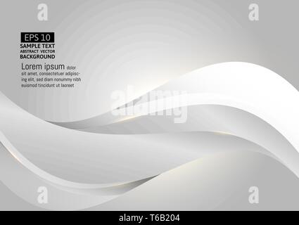 Gray and Silver color twist abstract background design. Fluid gradient shapes composition futuristic design. vector illustration Stock Vector