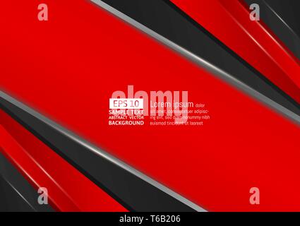 Red and silver color geometric abstract background vector illustration Stock Vector