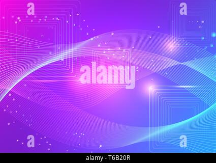 Colorful color line waves abstract background design. vector illustration Stock Vector