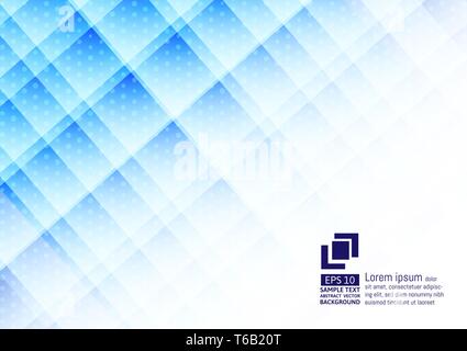 Geometric elements blue color with dots abstract background modern design Stock Vector