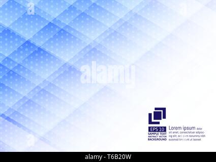 Geometric elements blue color with dots abstract background modern design Stock Vector