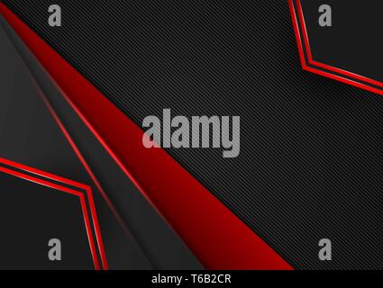 Black and red abstract geometric business background.Vector design Stock Vector