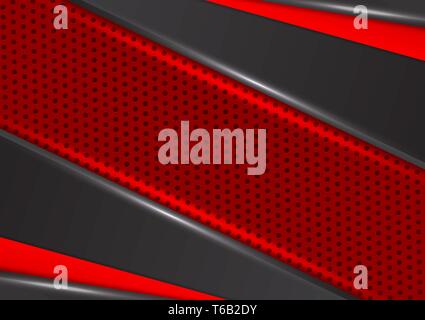 Geometric red and black color abstract background vector illustration Stock Vector