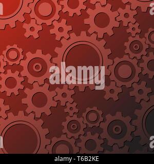 Background made from various rusty cogwheels (vector) Stock Vector