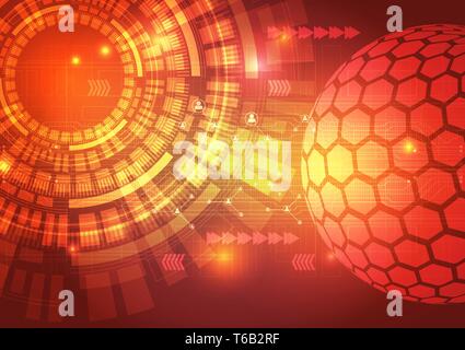 Digital Technology Circuit Abstract Background Vector Illustration Stock Vector
