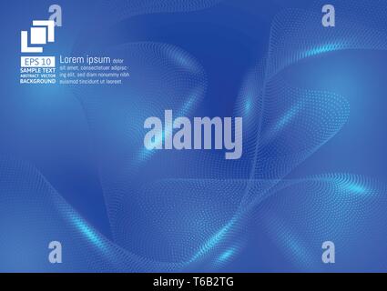 Abstract background with a blue Color particles waves. Vector illustration Stock Vector