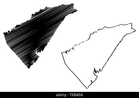 Calaveras County, California (Counties in California, United States of America,USA, U.S., US) map vector illustration, scribble sketch Calaveras map Stock Vector