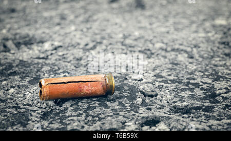 Used Old Shotgun Shell Isolated on White Stock Photo - Alamy