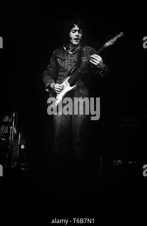 Rotterdam, Netherlands: Rory Gallager performs live in Rotterdam, Netherlands in 1974 (Photo by Gijsbert Hanekroot/Redferns) *** Local Caption *** Rory Gallager Stock Photo