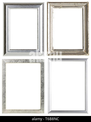 set of four silver picture frames Stock Photo