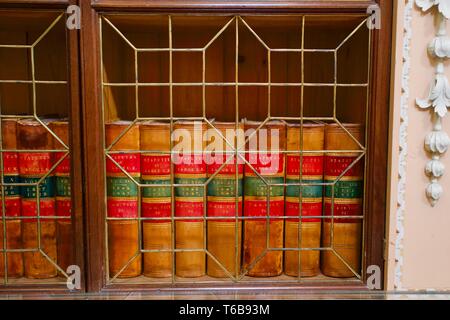 Books in library, Blenheim Palace, Oxfordshire, England Stock Photo