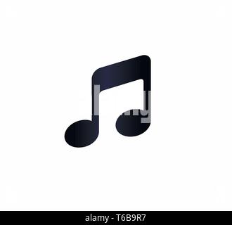 Pictogram blue gradient music sign, note isolated Stock Vector