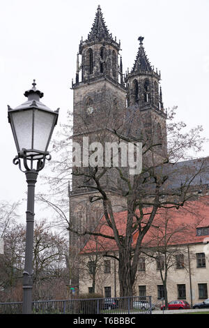 The Magdeburg Cathedral in the city center of Magdeburg Stock Photo