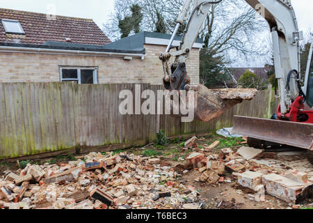 Demolition of the garage in the garden, selective focus Stock Photo