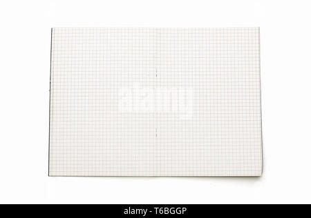 blank open squared text book, isolated on white Stock Photo